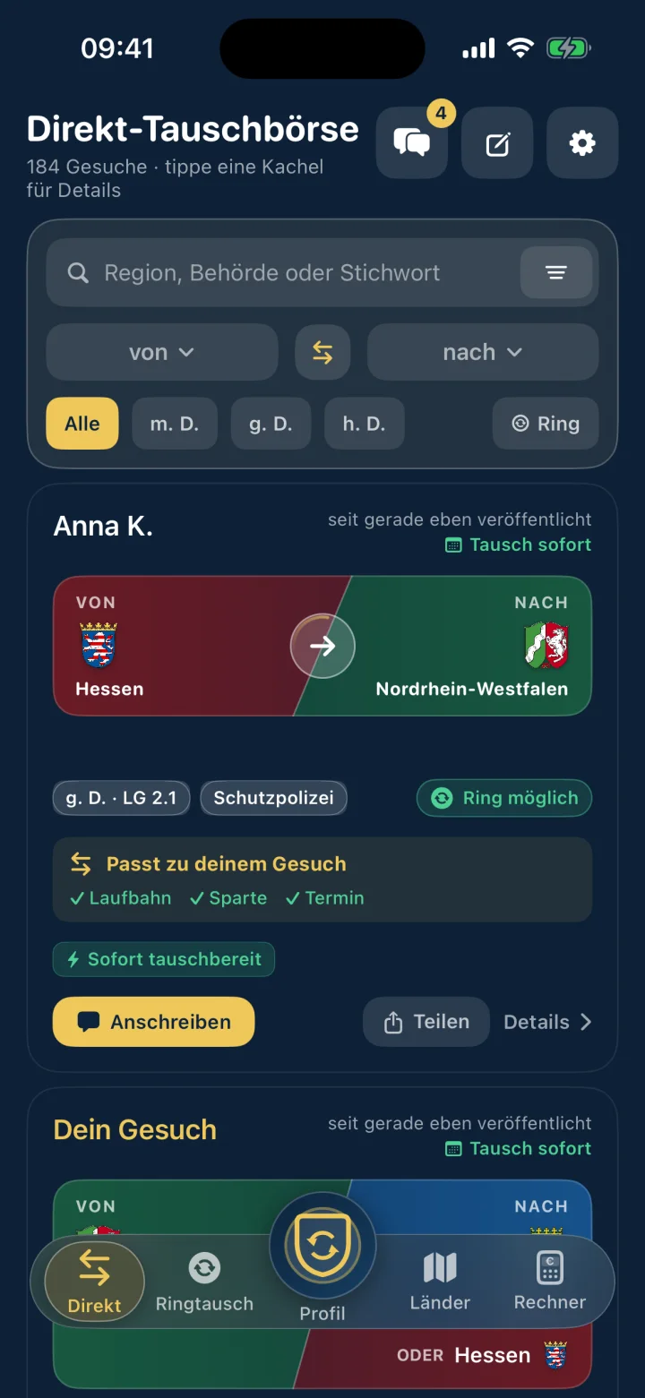 Direkt-Tauschbörse in der TauschRevier-App
